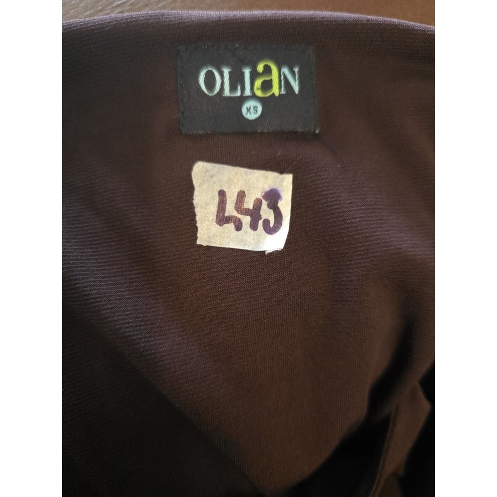 OLIAN Maternity Women's Long Sleeve Blouson Dress X-Small Brown - Picture 3 of 3